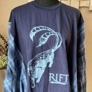 Rift Game Refashioned Upcycled Reworked Flannel (See Measurements) ~XL/2X